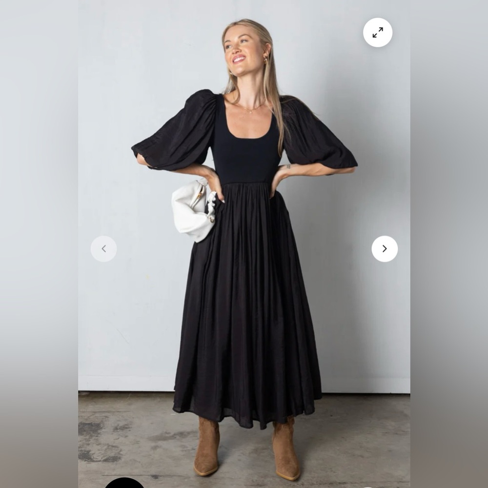 ✨Never Worn✨ Black Puff Sleeve Dress